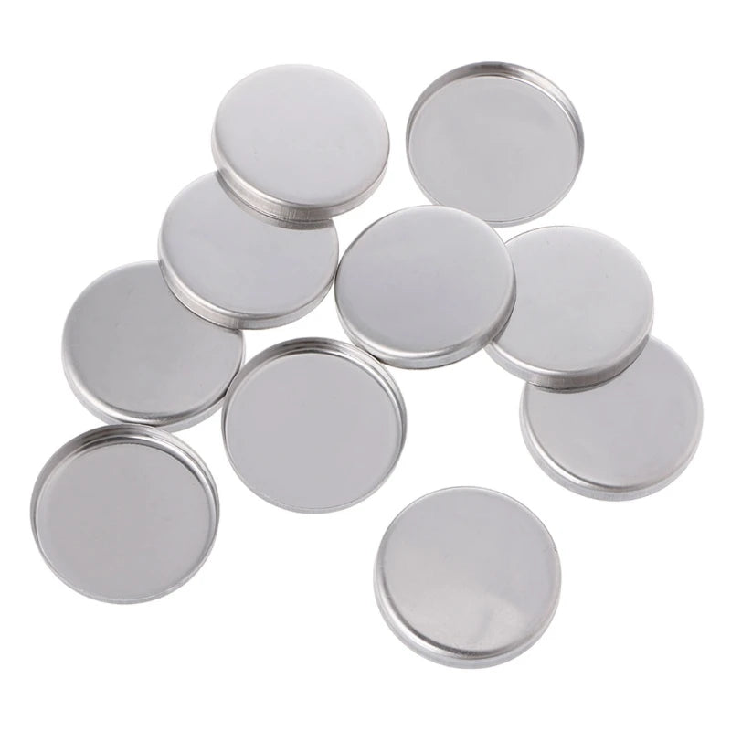 HUAMIANLI 10 Pcs New 3 Size Empty Magnetic For Eye Eyeshadow Shadow Makeup Powder Fundation Refill Palette Silver.