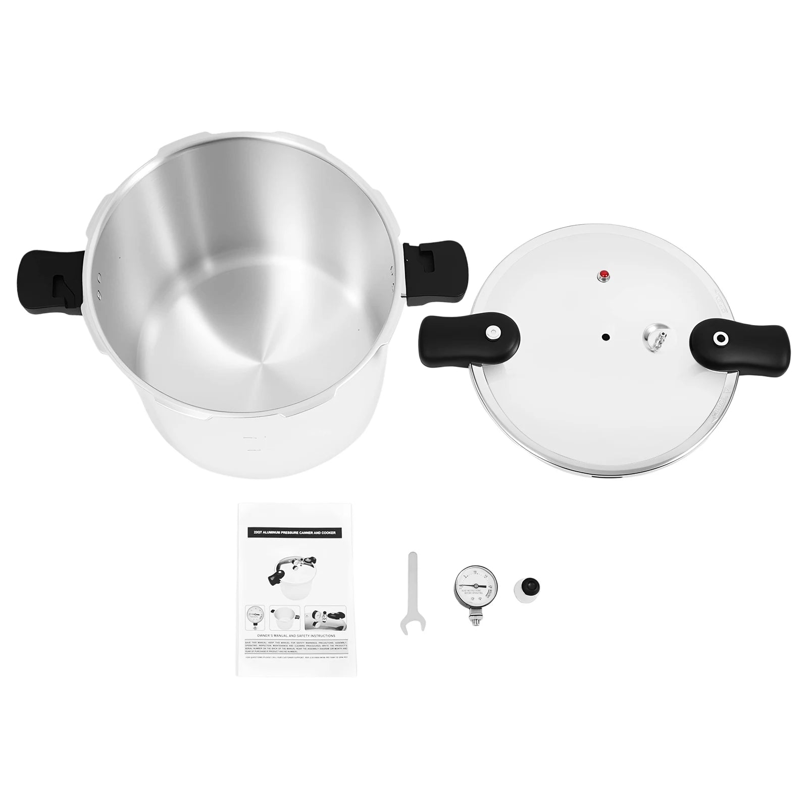 23Qt Explosion Proof Pressure Cooker Fast Heating for Gas Electric Stoves Large Capacity for Apartments Camping RV Kitchen.