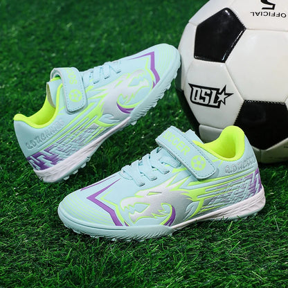 Childrens Football Shoes Summer New Outdoor Grass Professional Competition Training Sports Anti Slip Soccer Shoes for Kids.