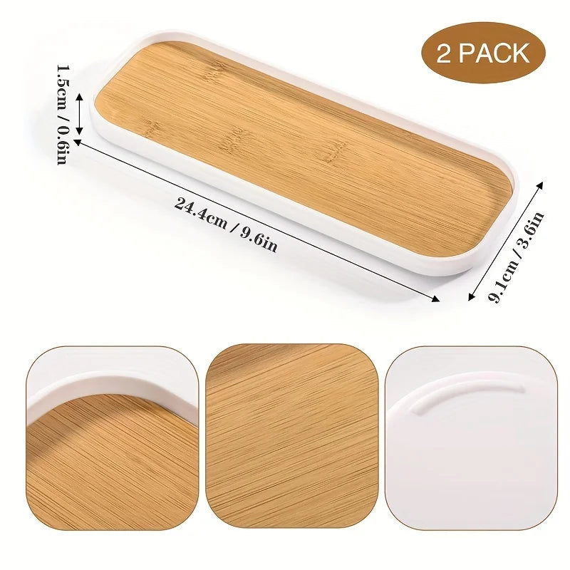 1pcs/2 Pcs Vanity Trays Bathroom Counter Trays, Multi Use Bathroom Trays for Perfume Candle Jewelry Home Decor.