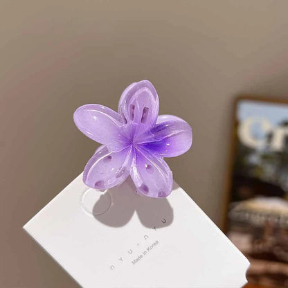 6Pcs Hawaiian Gradient Hair Clips Flower Hair Claws Women Small Size Fashion Headwear Hairpin Crab Barrette Hair Accessories