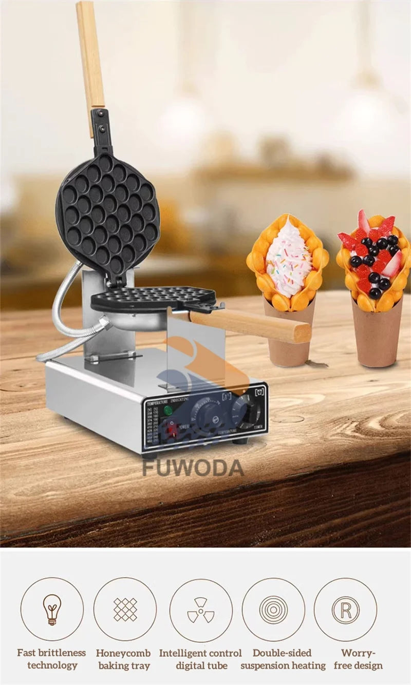 Commercial Egg Waffle Machine And Cooling Rack Egg Waffle Maker Household Waffle Making Machine Paired Cooling Rack.