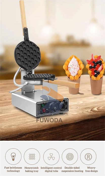 Commercial Egg Waffle Machine And Cooling Rack Egg Waffle Maker Household Waffle Making Machine Paired Cooling Rack.