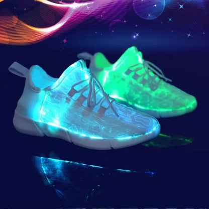 Fiber LED Shoes Light up Flashing -7 Monochrome LED Shoes Halloween Adult Boys Girls Women Children USB charging.