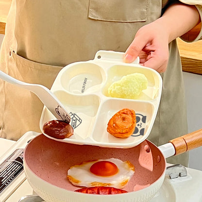 WORTHBUY Square Plastic Divided Dinner Plate Portion Control Food Plate Stackable Salad Plate 4 Compartments Fat Reducing Plate.