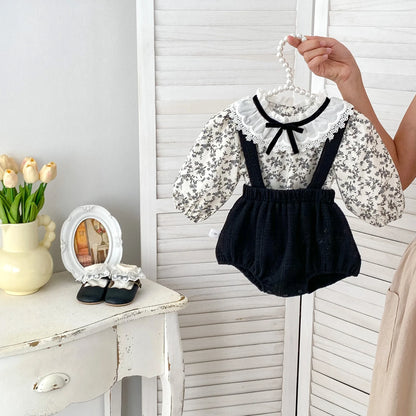 MILANCEL Baby-Frühlingskleidung, 0–3 Jahre, Kleinkinder, Mädchen, Träger, Body, Kleinkind, Hosenträger, einteilige Shorts, optionales Hemd