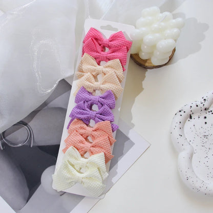 6/10Pcs/Set 2025 Fashion New Cute Ribbon Bowknot Hair Clips for Kids Handmade Baby Girls Hair Accessories