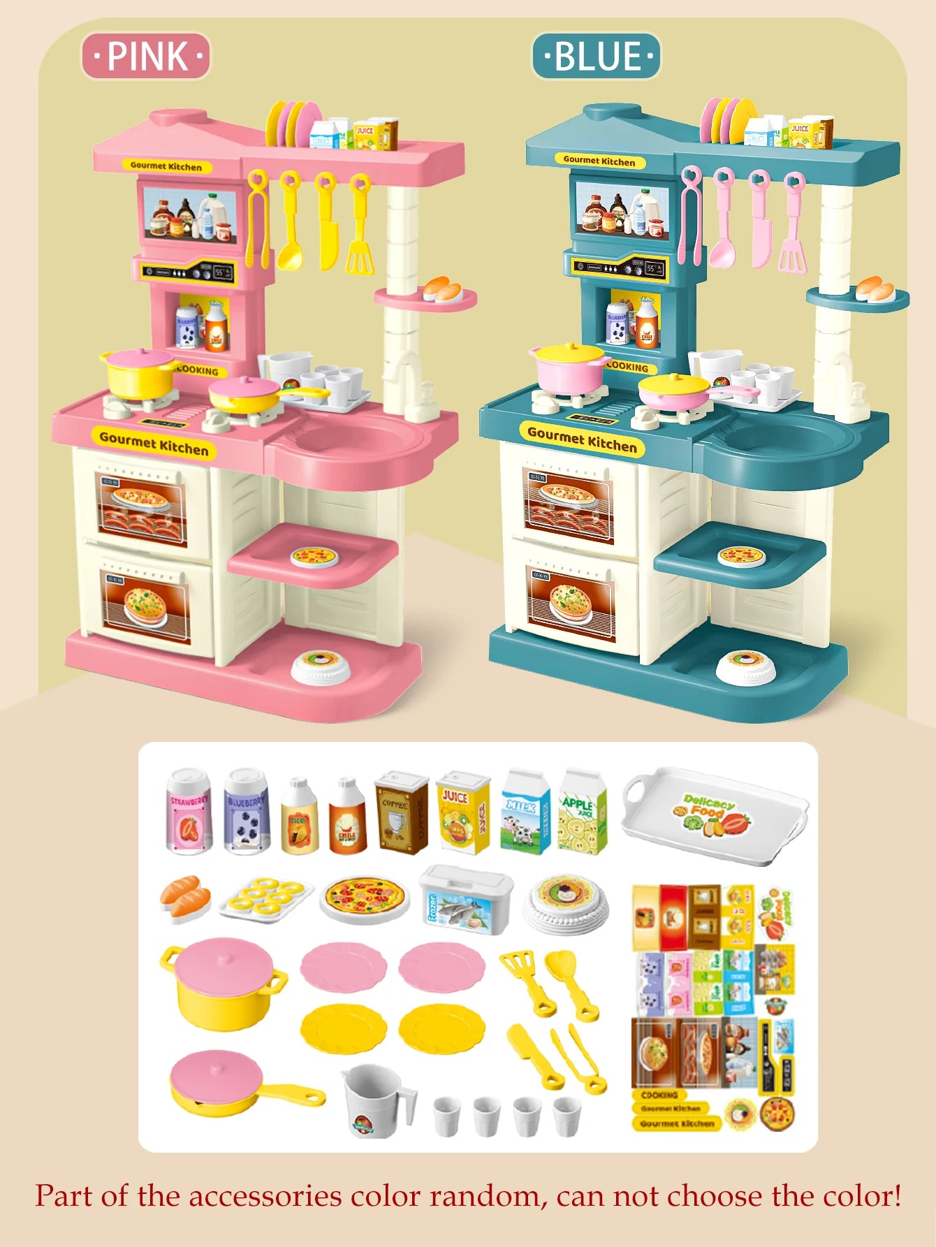 Kitchen Mini Play Cooking Set, Cutting Play Food Toys Pretend Play Pots Milk Bread Pans Early Educational for kids.