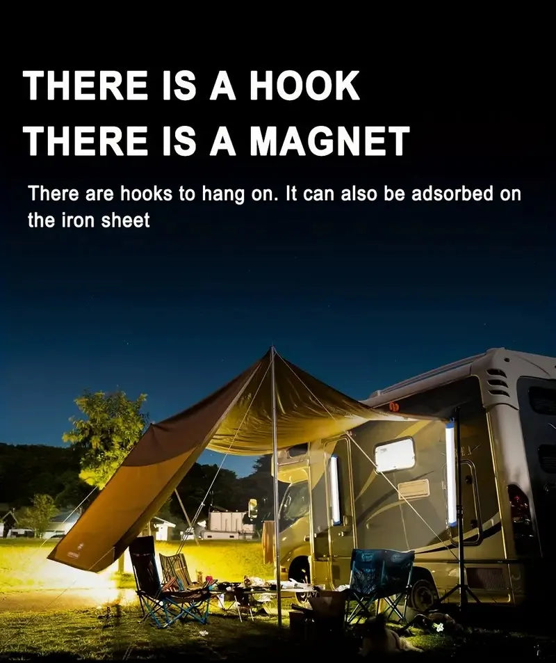 LED Bar light Rechargeable Tube Camping Lamp Magnetic Suspension Portable Light Bulb for Emergency Night Market Outdoor Lighting.