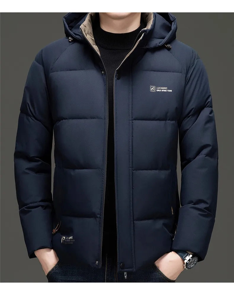 Top Grade Designer New Brand Men Parka Jacket Thick Casual Fashion Hooded Cropped Windbreaker Quilted Bubble Coats  Mens Clothes