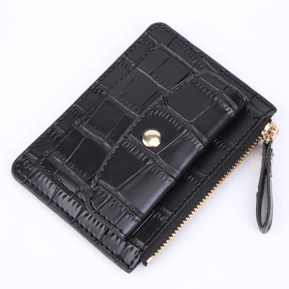 Women Fashion Short Wallet PU Leather Coin Card Holder Solid Color Casual Money Wallet Female Outdoor Bag.