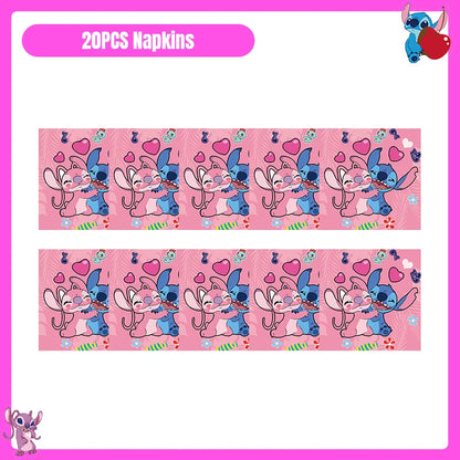 Disney Lilo und Stitch Party Dekoration Geschirr rosa Stitch alles Gute zum Geburtstag Party Thema liefert Ballon Hintergrund Tasse Teller.