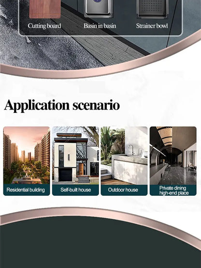 Kitchen Sink 304 Stainless Steel Rain Waterfall Single Trough Honeycomb Large Single Trough Washing Basin