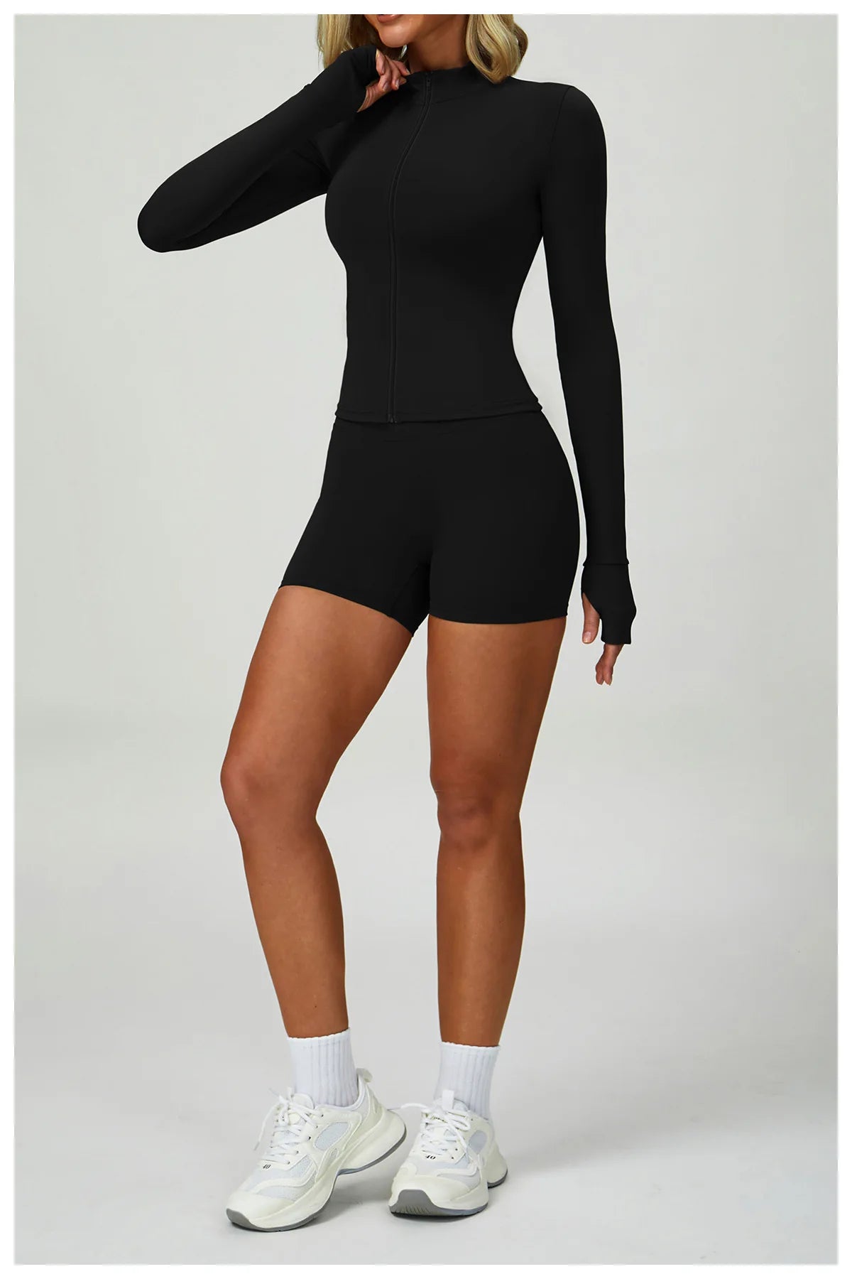 Hearuisavy 2Pcs Long-Sleeved Set Women Casual Outdoor Running Jackest Suit Yoga Clothing Quick Drying Push Up Fitness Sportswear