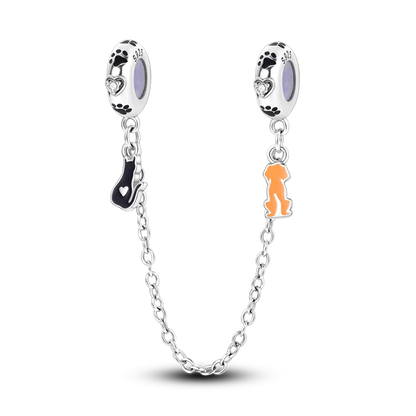 Silver Clasp 925 Sterling Silver CZ pave Clip Charms Daisy Beads Stopper Safety Chain fit Original Bangle Bracelet Jewelry Clip