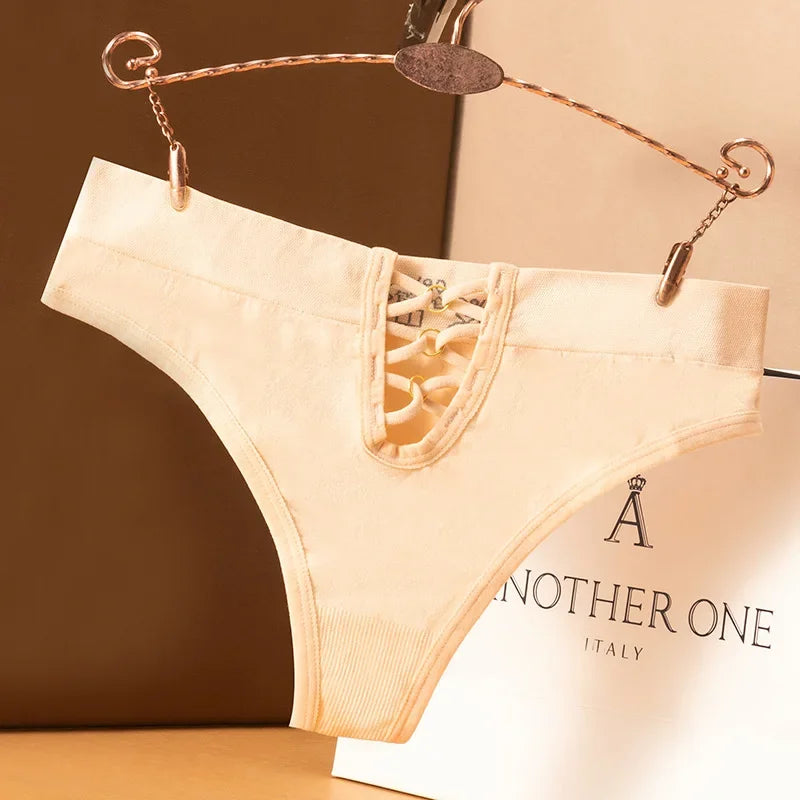 Women's Sexy Panty Seamless Thong Female Intimate Clothes Low Rise Comfort Underwear Lady's Soft Underwear Solid Color Lingerie.