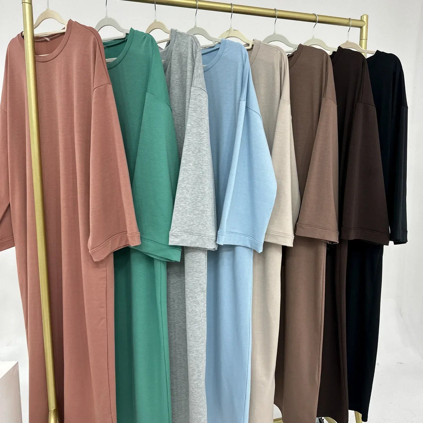 Casual Muslim Abaya Sweatshirt Long Dress for Women Daily Wear Plain Loose Abayas Islam Clothing Ramadan Eid Dubai Turkey Arabic