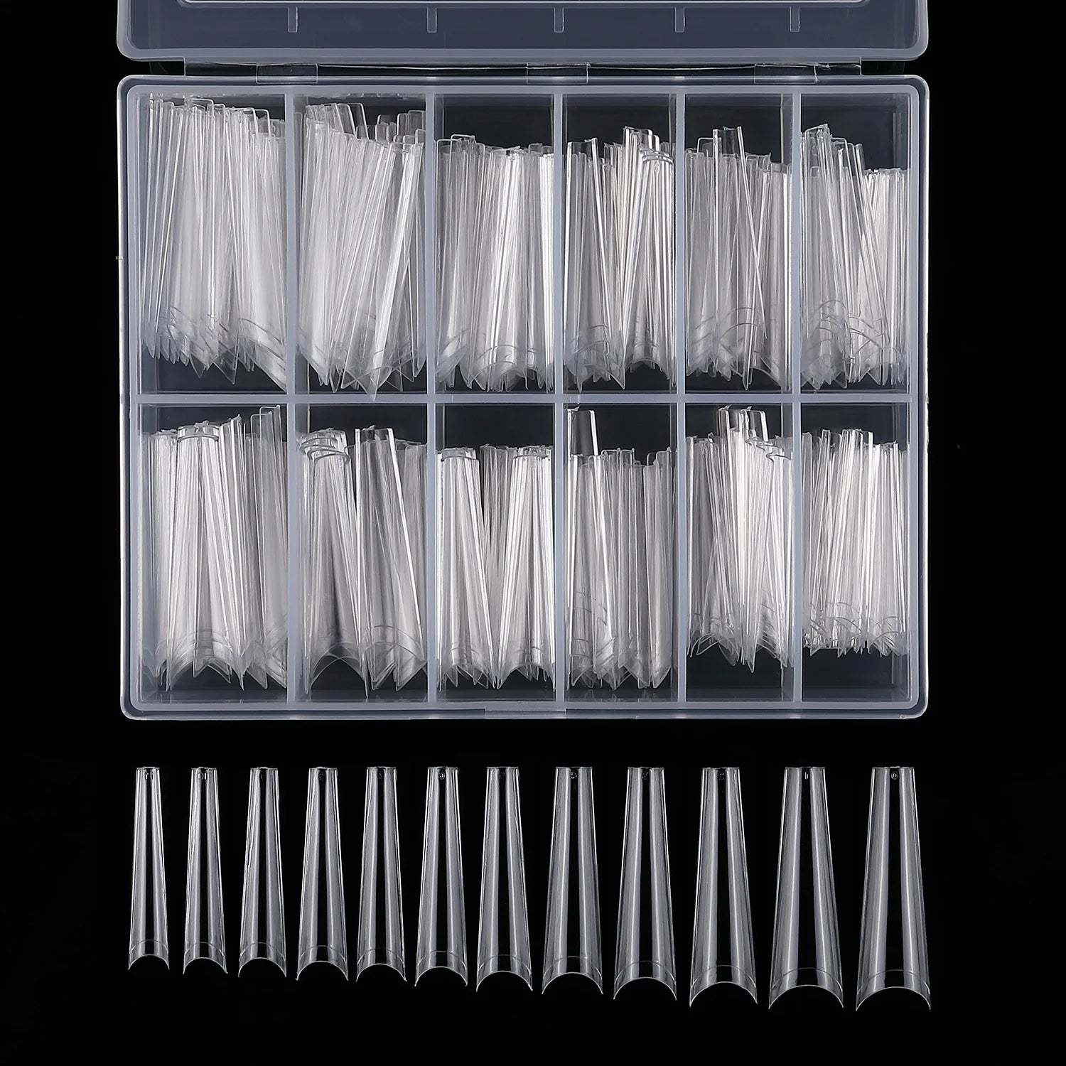 240PCS/Box False Nail Tips Square Straight Extra Long Half Cover Nails Artificial Acrylic False Nail Tips Press On Manicure Tool.