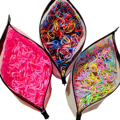 500/1000/2000pcs Girls Colourful Disposable Rubber Band Hair Ties Headband Children Ponytail Holder Bands Kids Hair Accessories.