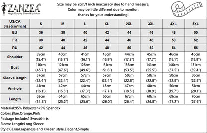 ZANZEA Plus Size Sweatshirts Women Long Sleeve Autumn Fashion Hoodies Gradient Color Round Neck Causal Loose Pullovers 2025 5XL.