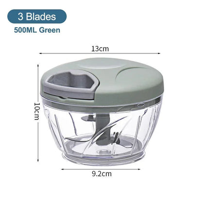 Manual Meat Mincer 500/900ML Garlic Chopper Kitchen Cooking Accessories Vegetable Onion Cutter Rotate Garlic Press Crusher.