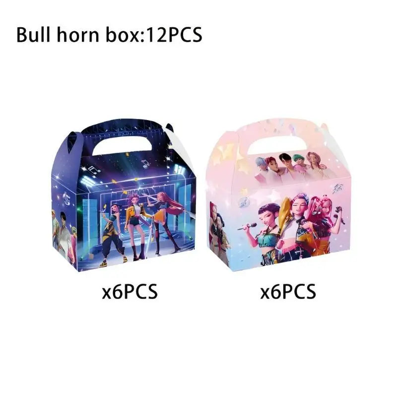 Neue Kpop Dämon Hunter Geburtstag Party Dekoration Geschirr Set Mädchen Luftballons Kuchen Topper Hintergrund Taschen Kinder Party Favor Supplies