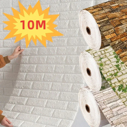 70cmx10m Self-adhesive Wallpaper Decoration Antique Foam Brick Wallpaper Living Room Bedroom Waterproof 3D Wall Sticker