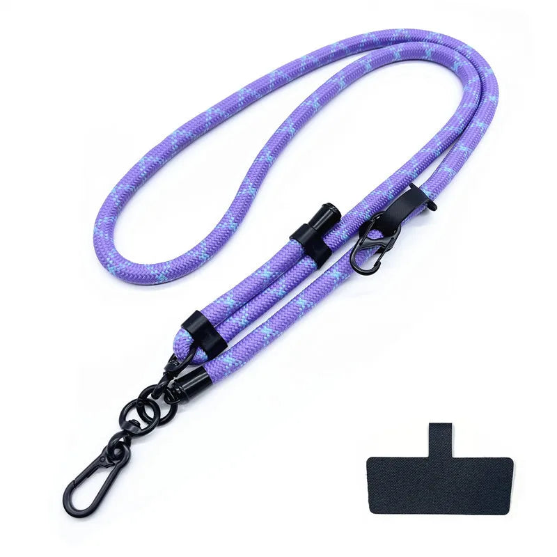 Phone Lanyard Adjustable 1 Cm Diameter Outdoor Universal Case Crossbody Shoulder Card Neck Cord Clip Hang Anti-lost Wrist Strap