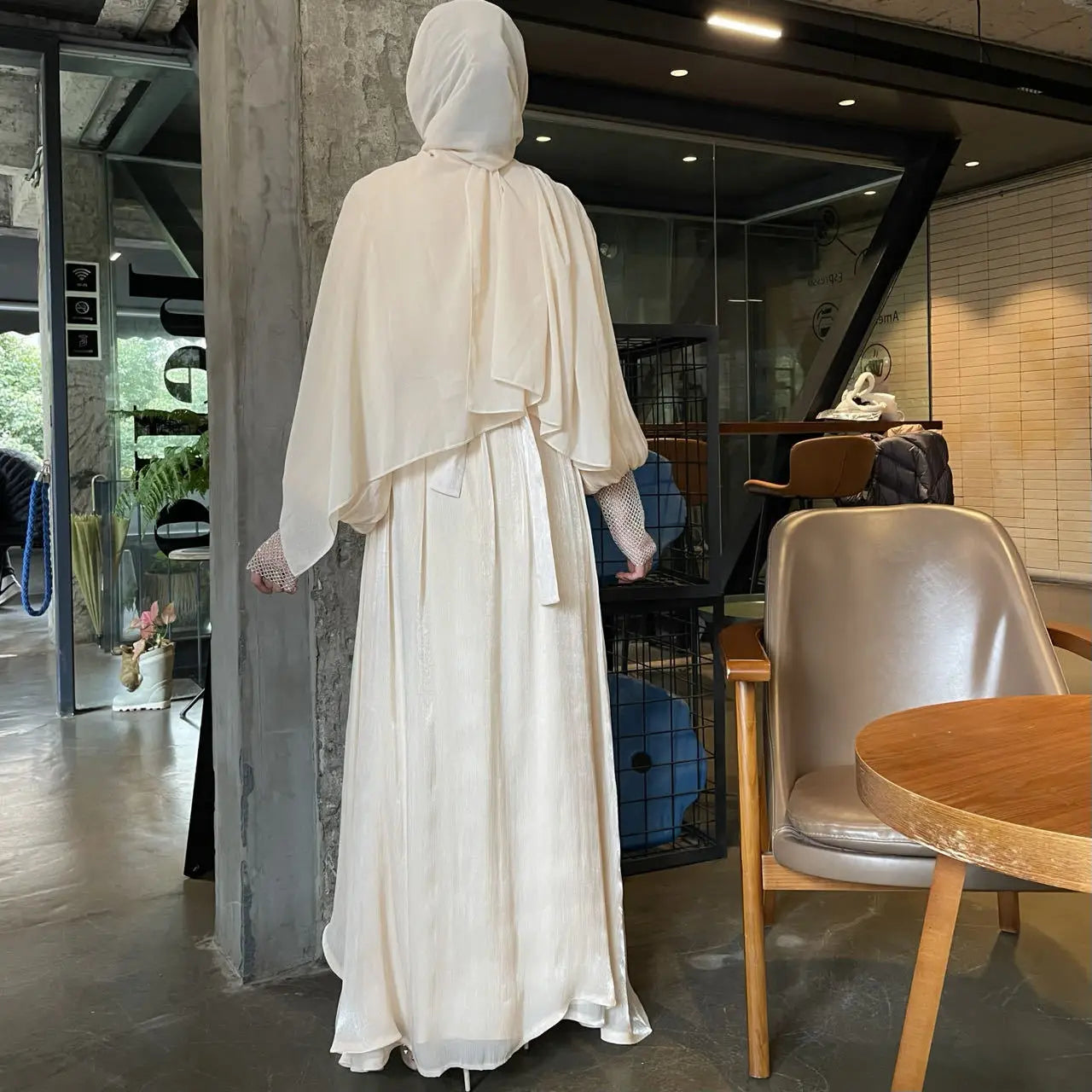 Party Dresses 3 Piece Set for Women Muslim Abaya with Scarf Long Cardigan Robe Vestidos Sashes Dubai Abayas Eid Ramadan Jalabiya.