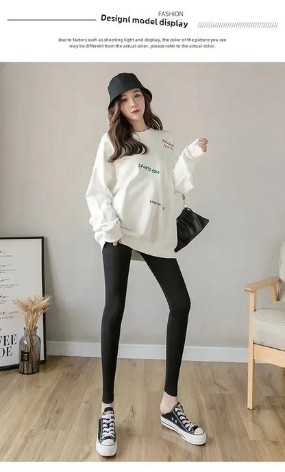 Hoch taillierte, dünne Leggings aus Modal-Baumwolle, Übergröße, Sicherheitshose, elastische Oberbekleidung, Leggings mit mittlerer Taille für Damen.