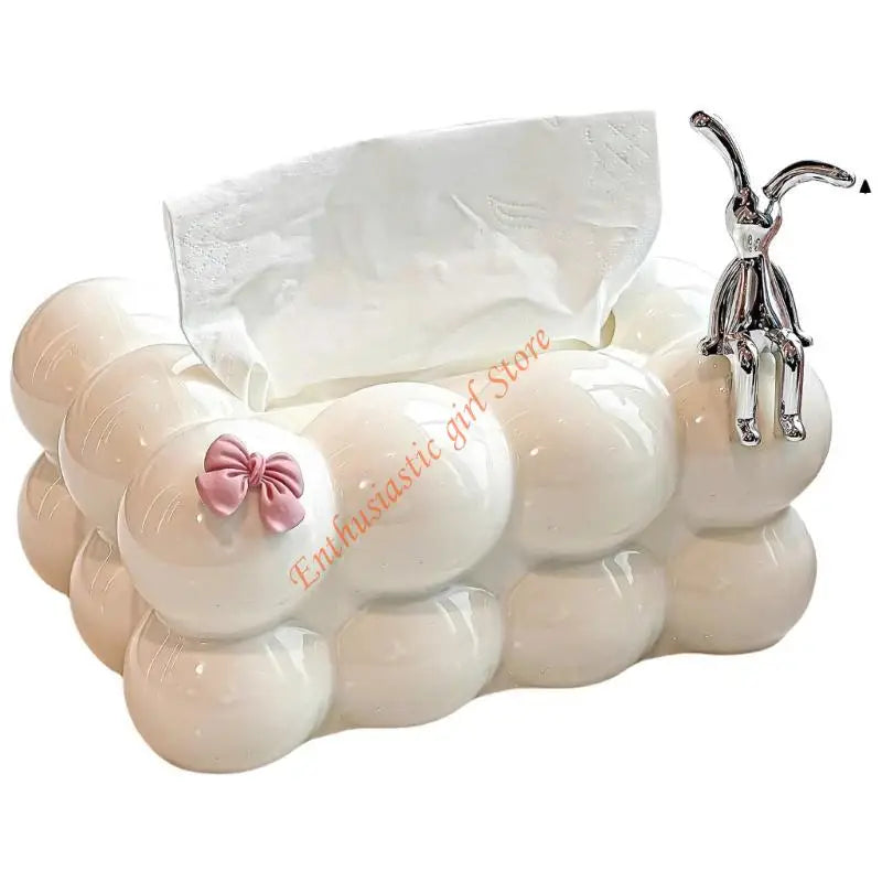 Lovely Rabbit Tissue Container Paper Dispenser Case Enhances Your Home's Aesthetic RXJB.