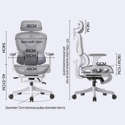 Gaming-Computerstuhl, ergonomischer Heimbürositz, 135-Grad-Backung mit Fußstütze, Lordosenstütze, höhenverstellbarer Sessel