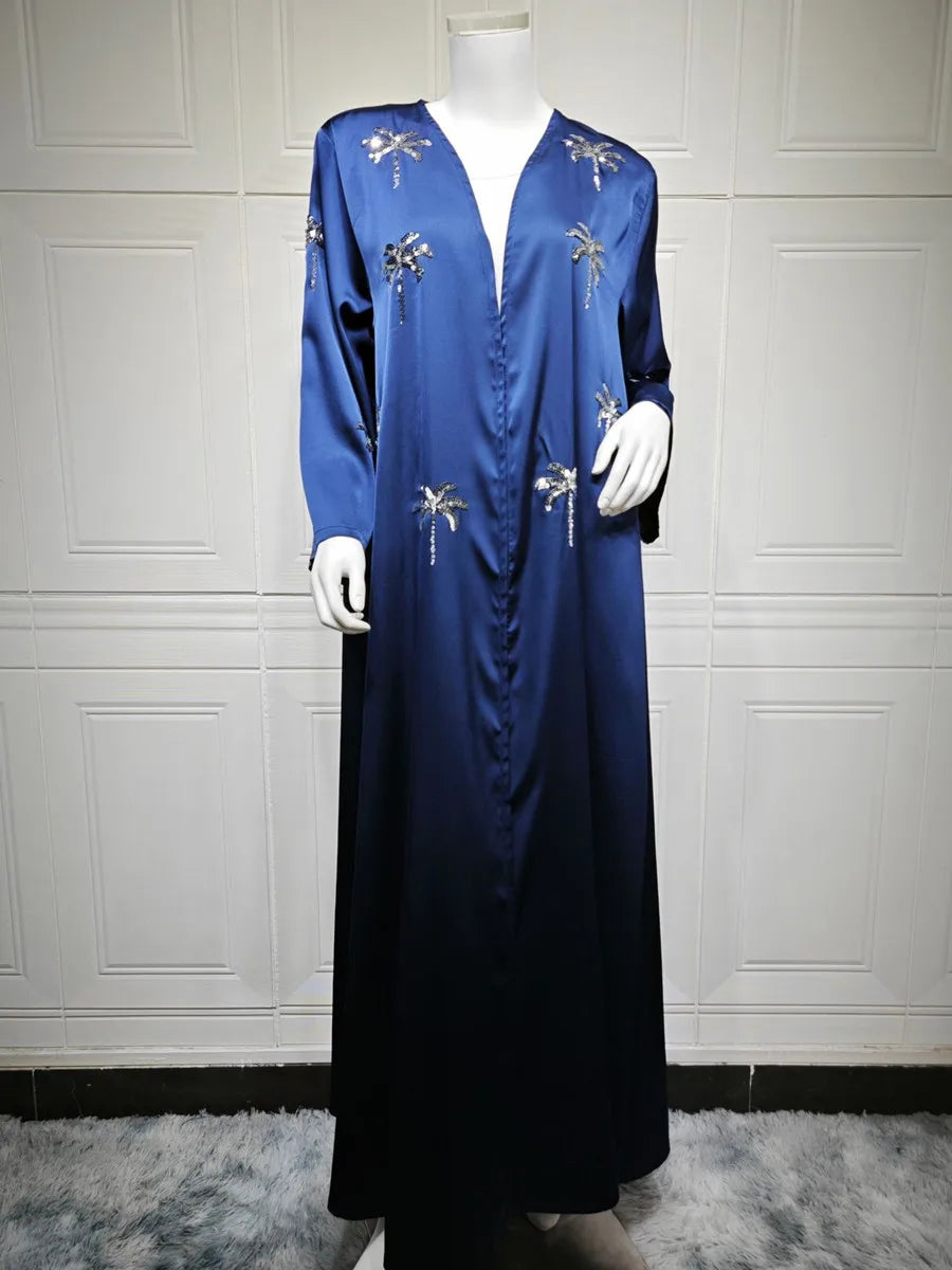 Women Eid Dubai Abaya Luxury Muslim Fashion Sequin embroidery Kimono Cardigan Long Dress Kaftan Robe Femme Islam Clothing Kebaya.