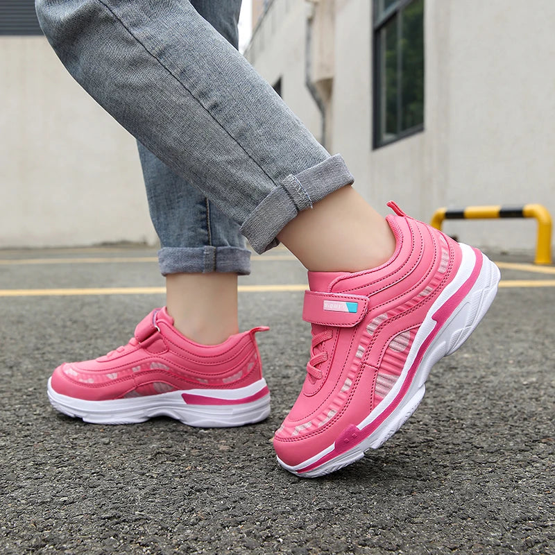 Cute Children Sneaker Girls Shoes Luxury Leather Lightweight Kids Casual Shoes Running Sports School Tennis Sneaker for Girl.