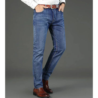 Luxury Men High Quality Pants Clothing Men Classic Business Casual Jeans 2025 New Male Fashion Blue Slim Stretch Denim Trousers.