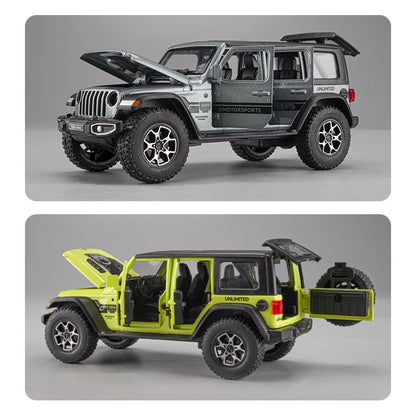 1:32 Jeep Wrangler Rubicon Off-road car Alloy Model Car Toy Diecasts Metal Casting Sound and Light Car Toys For Children Vehicle.