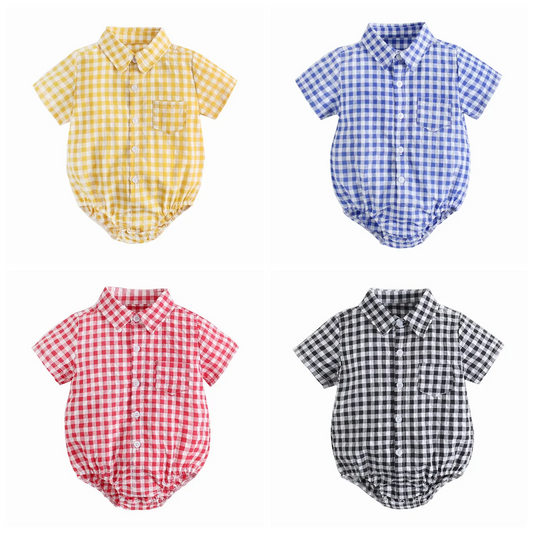 Sanlutoz Sommer Baby Jungen Bodys Baumwolle Baby Kleidung Plaid Mode Kurzarm Kleinkinder Kleidung Casual.