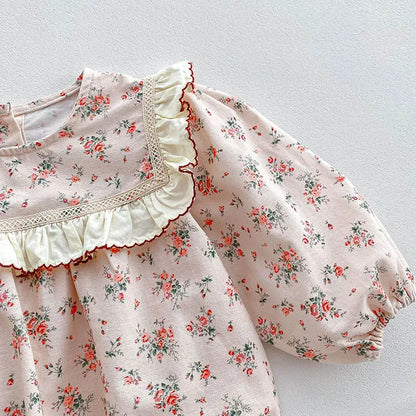 Herbst Frühling Infant Baby Mädchen Bodys + Hut Baumwolle Langarm Blumen Druck Neugeborenen Baby Mädchen Overall Baby Mädchen Kleidung.