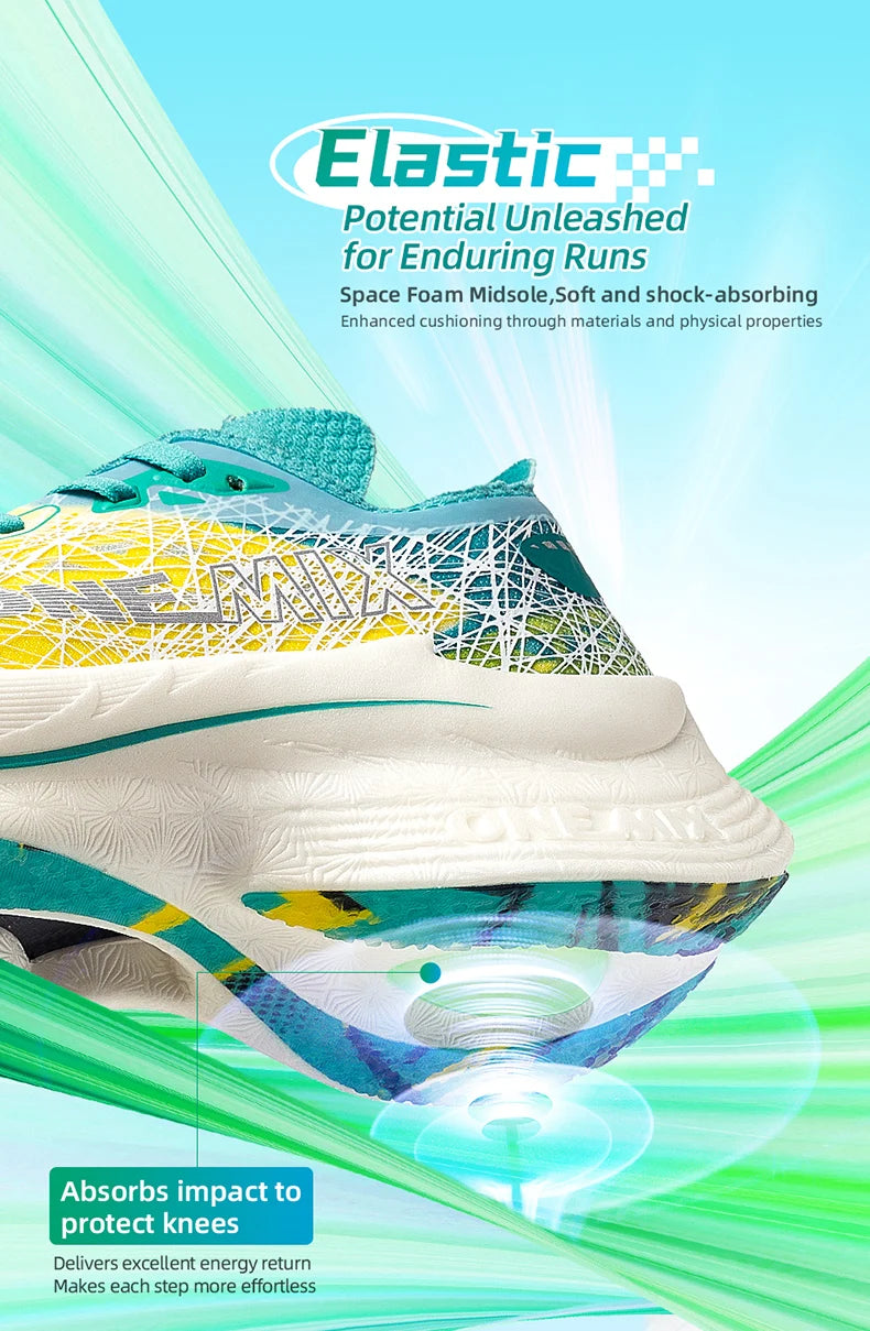 ONEMIX Marathon Carbon Plate Running Shoes Shock Absorption Ultra-light Sports Shoes Rebound Technology Outdoor Men Sneakers.