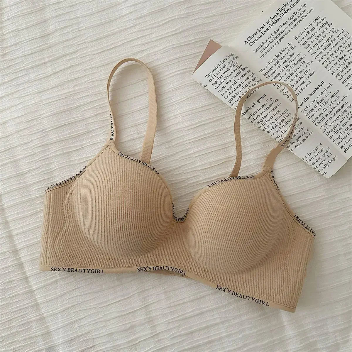 Wireless Push Up Bra for Small Chest - Seamless Anti-Sagging Invisible Bralette, Enhance Lift Comfort No Trace (Letter Design)