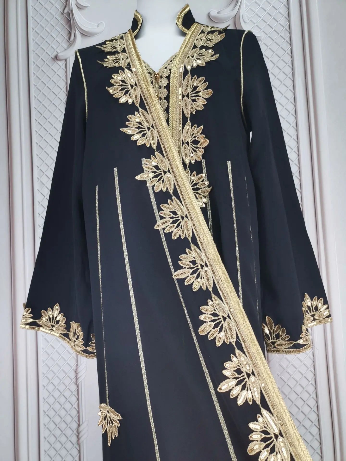 Eid muslimische Frauen Party Stickerei Kleider 2 Stück Set Jalabiya Ramadan Islam Vestidos arabische Robe Marokko Dubai Abayas Kaftan