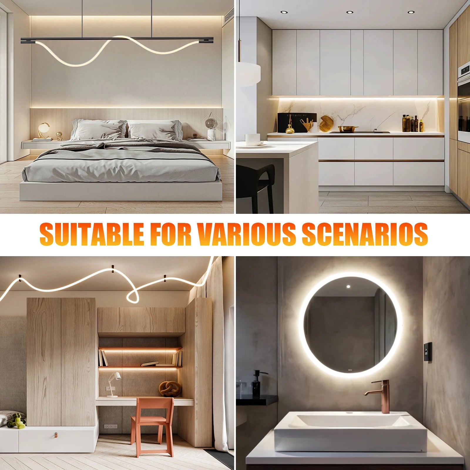 Dimmable LED Neon Tube 360 Degree Round Reticulate Flexible Silicone Tape 240LEDs Waterproof LED Strip Light 12V 24V.