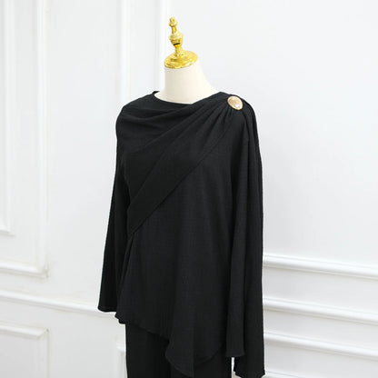 Eid Muslim Women Abaya Set Elegant Dubai Solid Color Button-Down Cardigan and Pants Suit Islam Modest Outfit 2025 Turkey Clothes