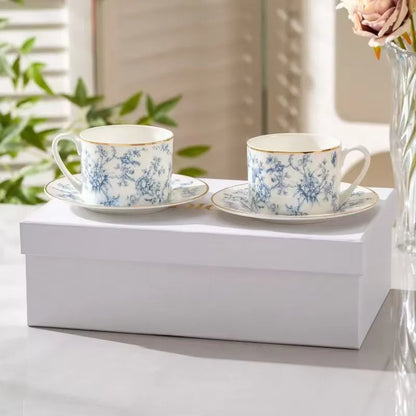 Red, Blue, Gray Tiger Series  Animal Images Bone Porcelain Coffee Cup Plate European Afternoon Tea Cup and Saucer Set Gift Box