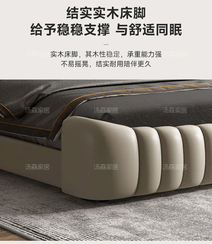 Hohes Kopfteil, Doppelbettgestell, schlichtes Holz, elegantes Queen-Size-Bett, Einzelbettgestell, Nachttische, Aufbewahrung, Cama Moderno Lujo-Möbel