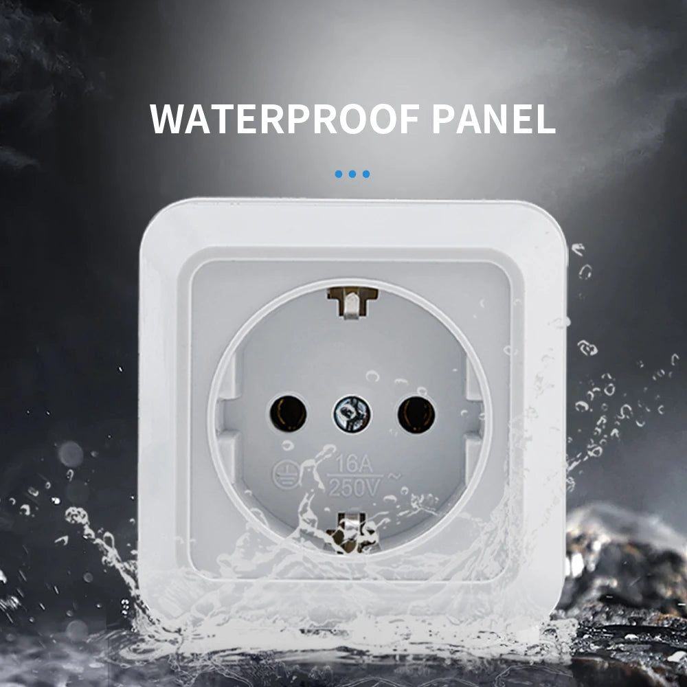 WESA Weiße Wandsteckdose, EU-Standard, Steckdose, Boden, Vintage-Oberfläche, Steckdose, Stecker, flammhemmender Kunststoff.