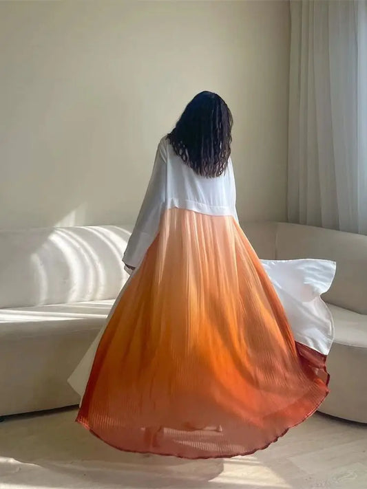 Ramadan Open Chiffon Kimono Abaya Kaftans Turkey Islam Muslim Dress Prayer Clothes Women Djellaba Kebaya Robe Femme Musulmane.