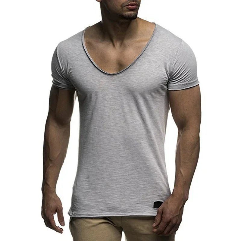 MRMT 2025 Brand New Men's T Shirt Fashion Chicken Heart V Collar Recreation T-shirt for Male Short-sleeved Man Tops T-shirt Tees.