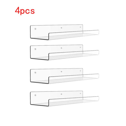 KUUJOJO Acryl-Bücherregal, Acryl-Regale zur Wandaufbewahrung, Nagellack-Organizer, Wand, Ausstellungsregal-Organizer für Badezimmer, Livi