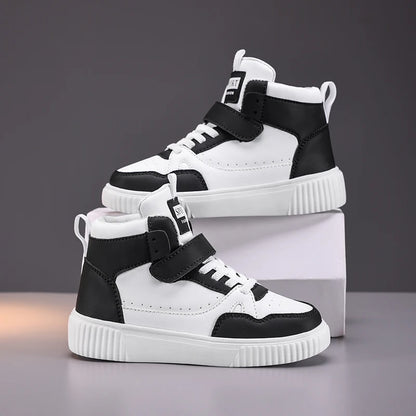 autumn boys sneaker high top children shoes luxury leather basketball shoes kids PU tennis sports shoes for boy size 28-39.